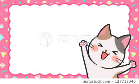 Cute cat frame background 16:9 127712346