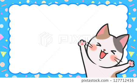 Cute cat frame background 16:9 127712416