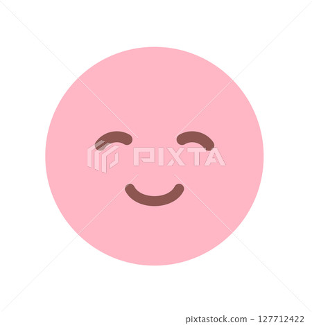 Smiling emoji | A simple face icon smiling with positive emotions such as happiness, joy, and fun 127712422