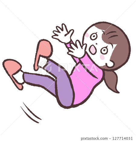 一名女子在室內墜落的插圖 127714031