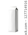 Minimal milk box, white packaging, clean design, on a white background 127714916