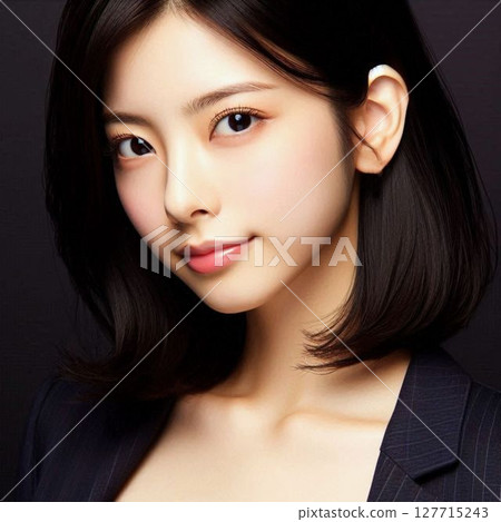 年輕女子和黑暗的背景 127715243