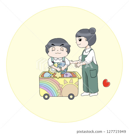 兄弟倆收拾玩具 127715949