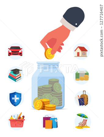 Financial management to allocate expense or payment flat vector illustration 127716407