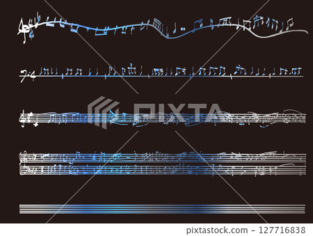 Handwritten music lines on a black background 127716838