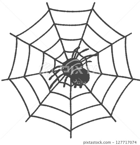 蜘蛛網中心的網路蜘蛛插圖 127717074