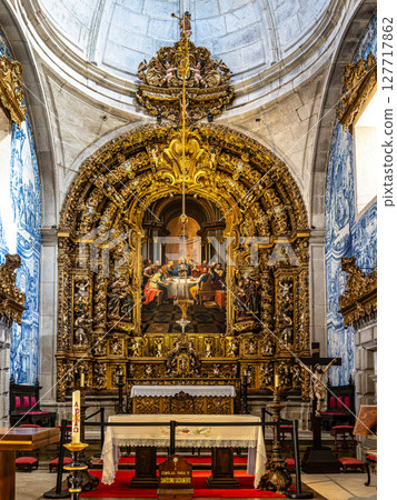 Viana do Castelo, Portugal - Apr 16, 2025: Interior of Church of Misericordia in Viana do Castelo city, Portugal 127717862