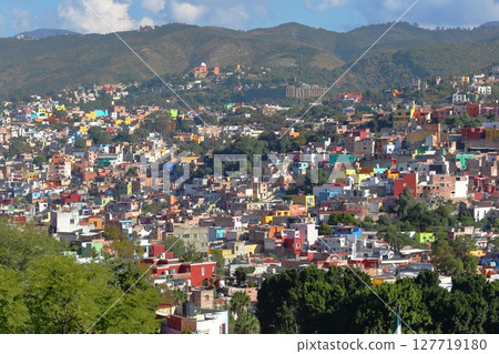 The cityscape of Guanajuato, the most beautiful World Heritage city in Mexico, Central America The cityscape of Guanajuato, the most beautiful World Heritage city in Mexico, Central America 127719180