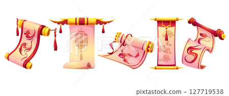 Chinese paper scroll collection Chinese paper scroll collection 127719538