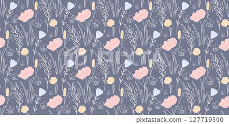 Delicate floral seamless pattern in Provence style 127719590