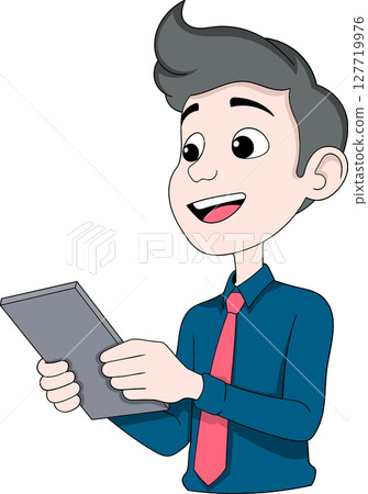 Vector illustration of a professional office worker carrying financial documents and calculator for tax reporting 127719976