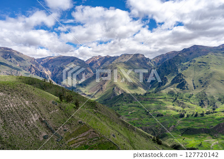 Colca Canyon with a clear blue sky, Peru 127720142