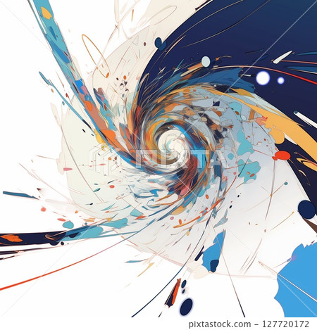 Abstract art depicting an explosion of swirling colors 127720172