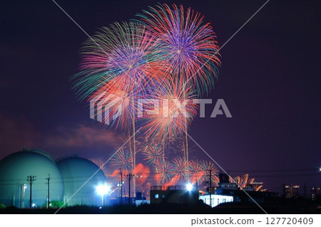 浪速淀川煙火大會（大阪市淀川區）從市中心眺望 127720409