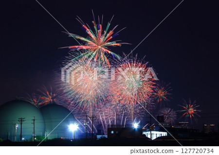 浪速淀川煙火大會(大阪市淀川區)從市中心眺望 浪速淀川煙火大會(大阪市淀川區)從市中心眺望 127720734