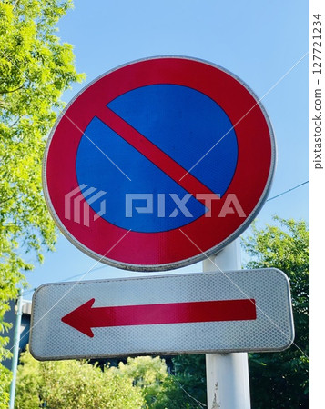 路標/招牌“禁止停車/結束” 127721234