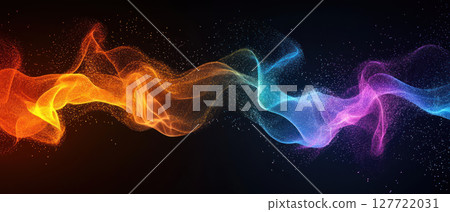 Dynamic energy flows in vibrant color gradients, creating mesmerizing visual effect 127722031