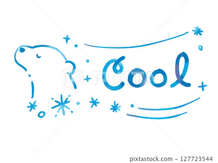Cool-looking polar bear title and decoration (with hand-drawn text) 127723544