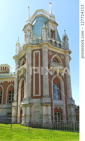 Moscow, Russia, 06.07.2022, Tsaritsyno Museum-Reserve, The Grand Palace - a monument of Russian classicism in architecture Moscow, Russia, 06.07.2022, Tsaritsyno Museum-Reserve, The Grand Palace - a monument of Russian classicism in architecture 127724213