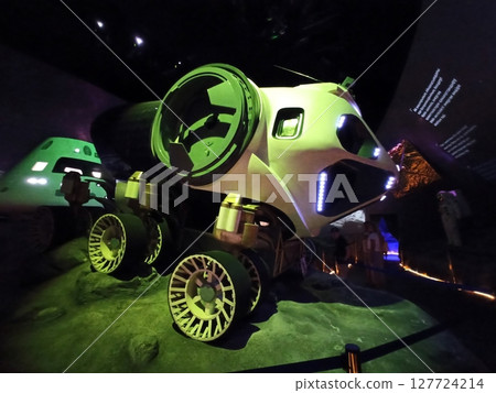 Astana, Kazakhstan, 14.08.2022, Nur-Alem Museum of Future Energy in Astana, lunar rover in the Space pavilion Astana, Kazakhstan, 14.08.2022, Nur-Alem Museum of Future Energy in Astana, lunar rover in the Space pavilion 127724214