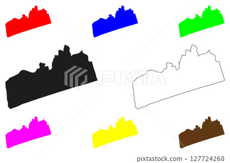 Puri city (Republic of India, State of Odisha) map vector illustration, scribble sketch Jagannath Puri map 127724268