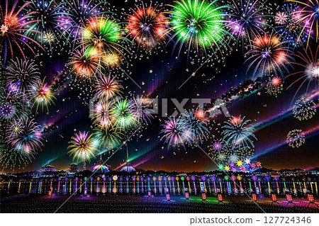 Colorful fireworks 127724346