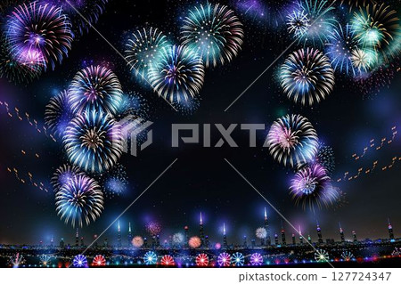 Minato Kobe beach firework display 127724347
