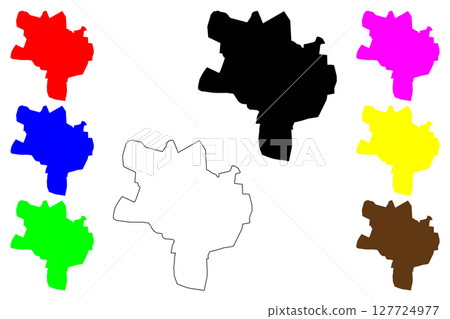 Tadepalligudem city (Republic of India, State of Andhra Pradesh) map vector illustration, scribble sketch Tadepalligudem map 127724977