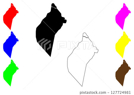 Thanjavur city (Republic of India, State of Tamil Nadu) map vector illustration, scribble sketch Thanjai, Tanjore map Thanjavur city (Republic of India, State of Tamil Nadu) map vector illustration, scribble sketch Thanjai, Tanjore map 127724981