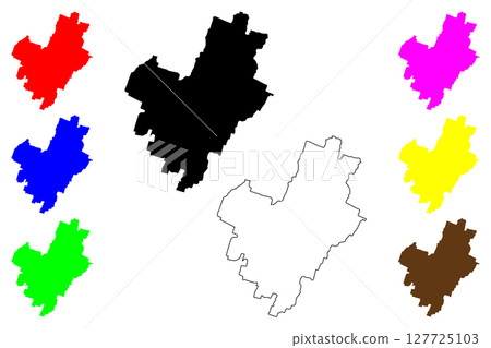 Blitar city (Republic of Indonesia, Region Java) map vector illustration, scribble sketch Blitar map Blitar city (Republic of Indonesia, Region Java) map vector illustration, scribble sketch Blitar map 127725103