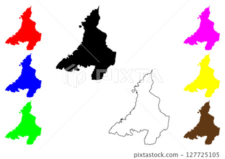 Cilegon city (Republic of Indonesia, Region Java) map vector illustration, scribble sketch Cilegon map 127725105