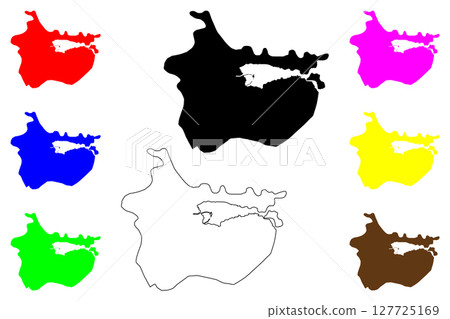Kendari city (Republic of Indonesia, Region Sulawesi) map vector illustration, scribble sketch Kendari map Kendari city (Republic of Indonesia, Region Sulawesi) map vector illustration, scribble sketch Kendari map 127725169