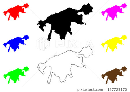 Kupang city (Republic of Indonesia, Region Lesser Sunda Islands) map vector illustration, scribble sketch Kupang map Kupang city (Republic of Indonesia, Region Lesser Sunda Islands) map vector illustration, scribble sketch Kupang map 127725170