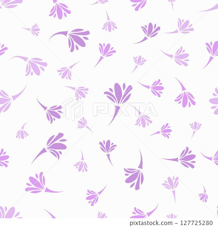 Abstract floral seamless pattern with purple and lilac colors on white background, for wallpaper fabric, textile, clothing, wrapping paper, cover, home decor. Abstract floral seamless pattern with purple and lilac colors on white background, for wallpaper fabric, textile, clothing, wrapping paper, cover, home decor. 127725280