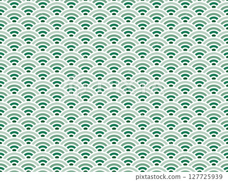 Dark green deformed Seigaiha pattern 127725939