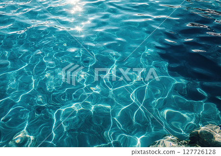 Crystal clear sea surface on a sunny day. Crystal clear sea surface on a sunny day. 127726128
