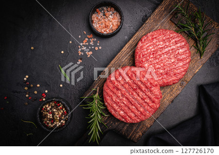 Raw steak burgers Raw steak burgers 127726170