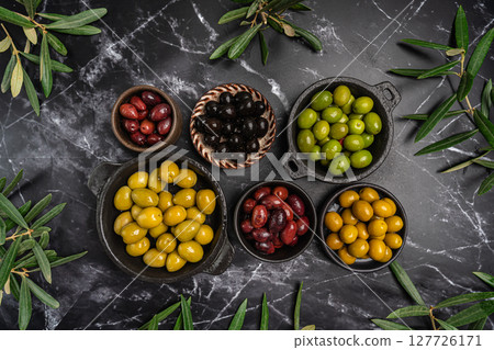 Green and black olives Green and black olives 127726171