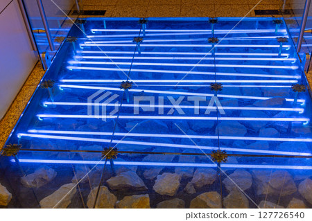 Blue Neons Under Floor Blue Neons Under Floor 127726540