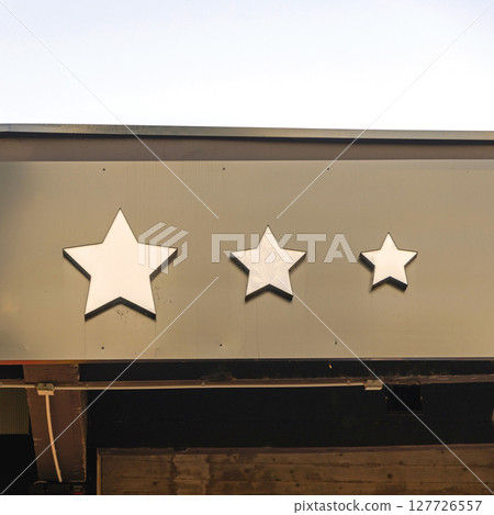 White Five Point Stars White Five Point Stars 127726557