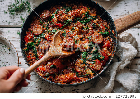 Savory Sausage Skillet 127726993