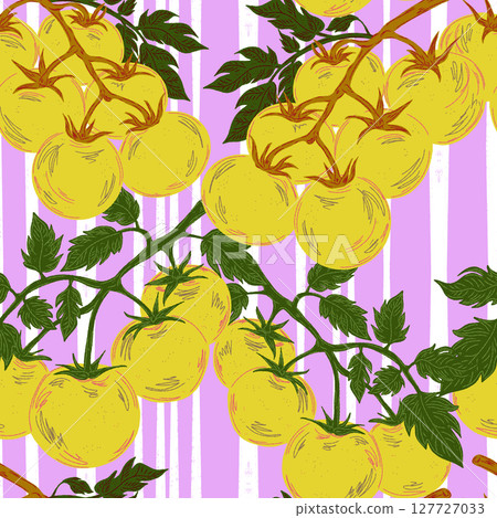 seamless pattern with hand drawn fruits 127727033