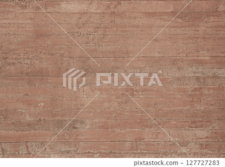 Horizontal lines defining rustic concrete wall texture 127727283