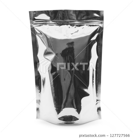 Blank silver plastic pouch bag Blank silver plastic pouch bag 127727566