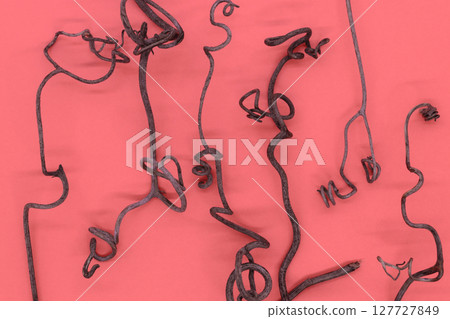 Abstract background of dry grape curled tendrils 127727849