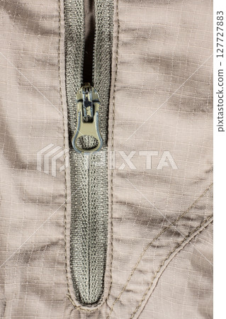 Zippered pants pocket, macro top view Zippered pants pocket, macro top view 127727883