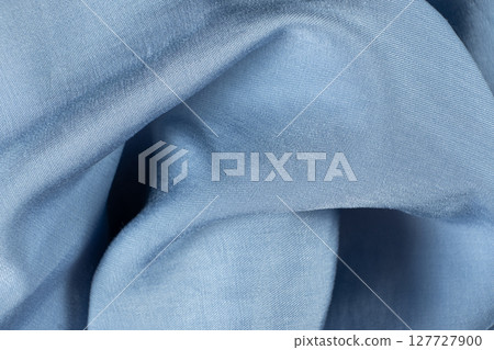Soft Blue Stretch Fabric Polyester and Elastane Macro. Soft Blue Stretch Fabric Polyester and Elastane Macro. 127727900