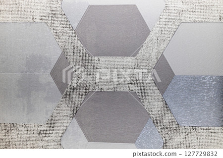 Abstract Wall Art Tapestry Featuring Hexagonal Design and Vintage Texture Abstract Wall Art Tapestry Featuring Hexagonal Design and Vintage Texture 127729832