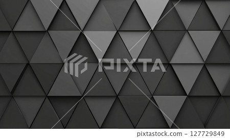 Abstract geometric pattern of black triangles in various shades creating a modern texture suitable for backgrounds and design projects Abstract geometric pattern of black triangles in various shades creating a modern texture suitable for backgrounds and design projects 127729849