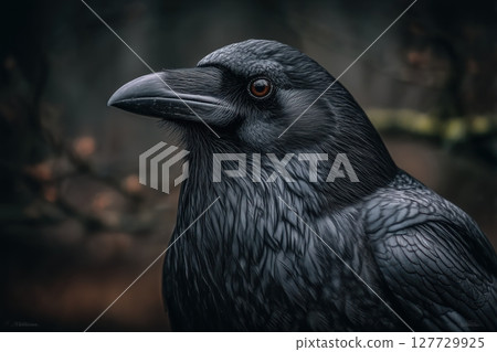 The black raven. Close-up. 127729925